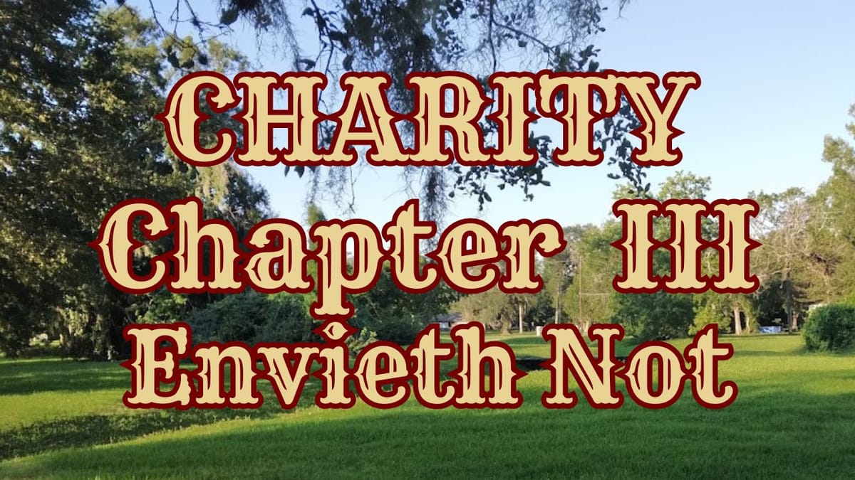 CHARITY ENVIETH NOT: chapter III