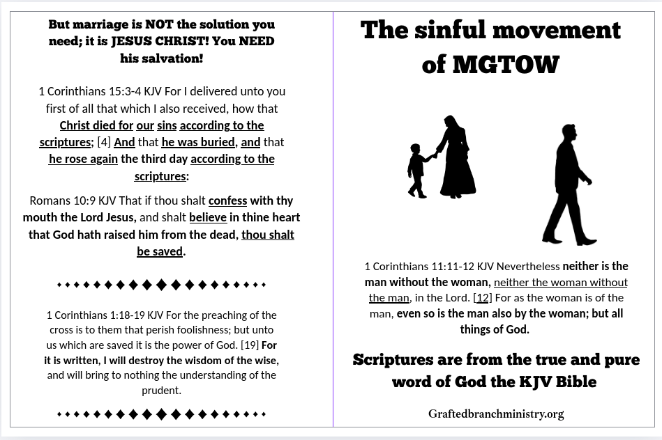 Tract: The sinful movement of MGTOW