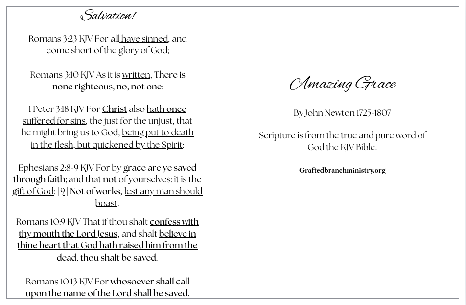 Tract: Amazing Grace