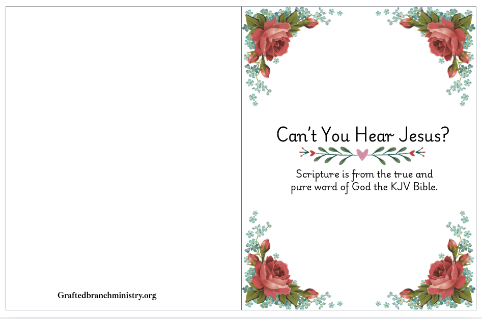 Tract: Can't you Hear Jesus?