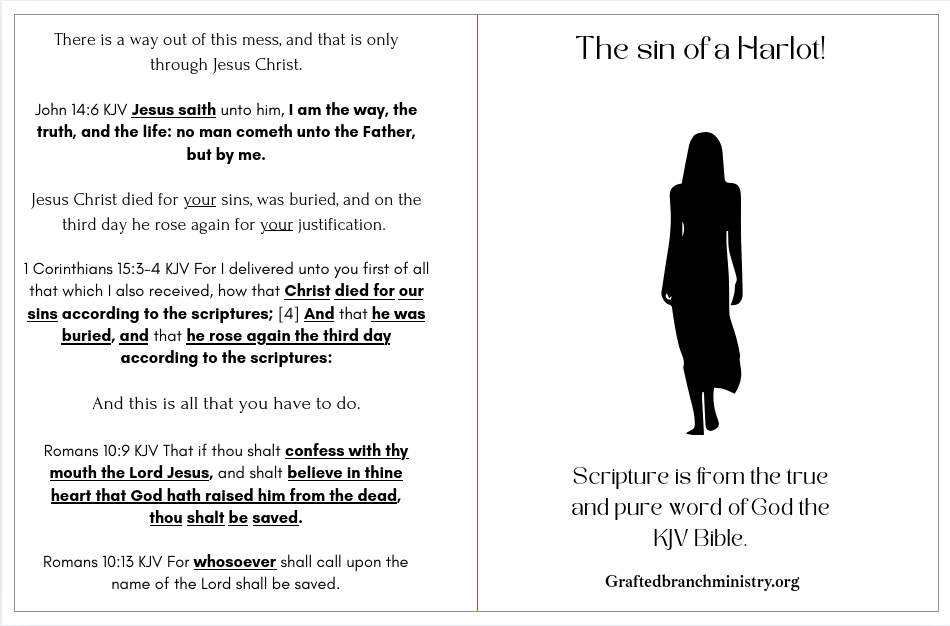 Tract: The sin of a Harlot!