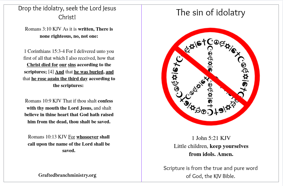 Tract: The sin of idolatry