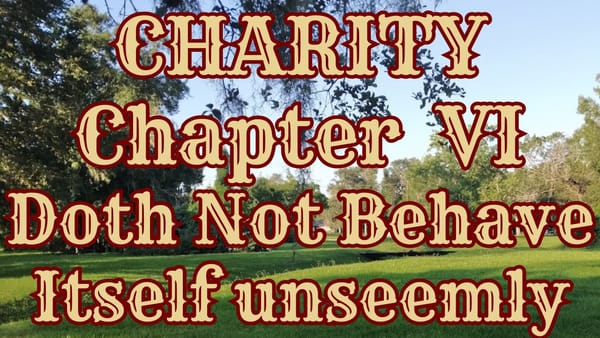 CHARITY DOTH NOT BEHAVE ITSELF UNSEEMLY: chapter VI