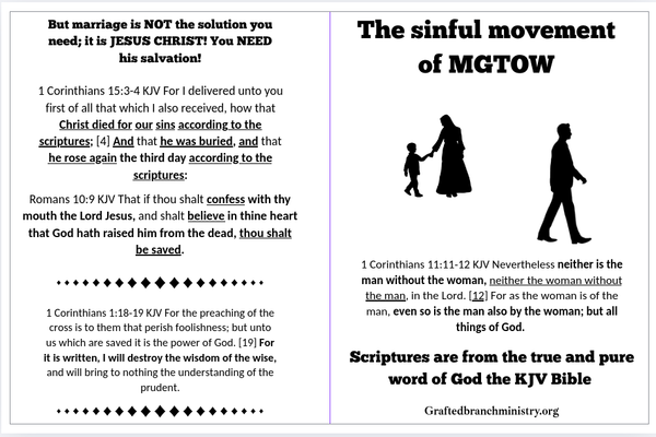 Tract: The sinful movement of MGTOW