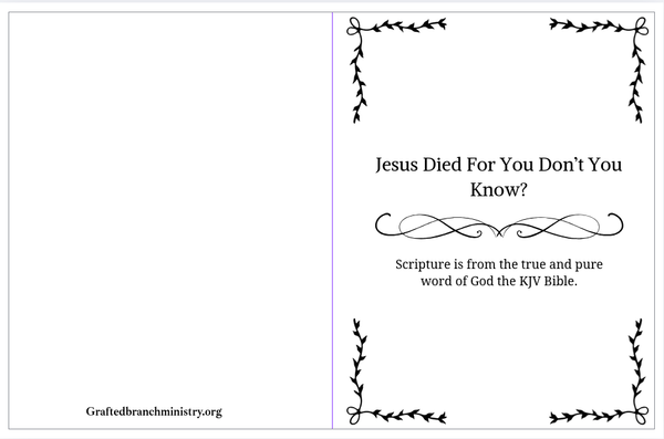 Tract: Jesus Died For You Don't You Know?