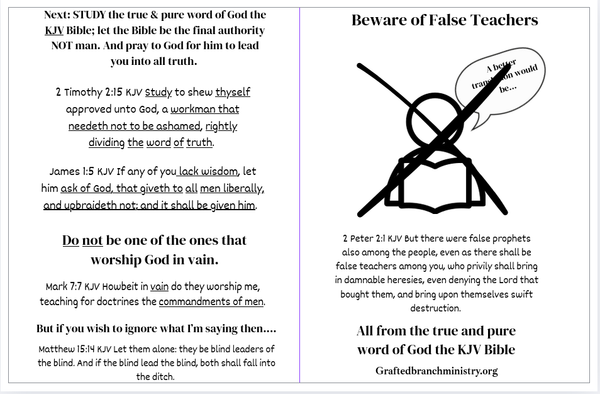 Tract: Beware of False Teachers