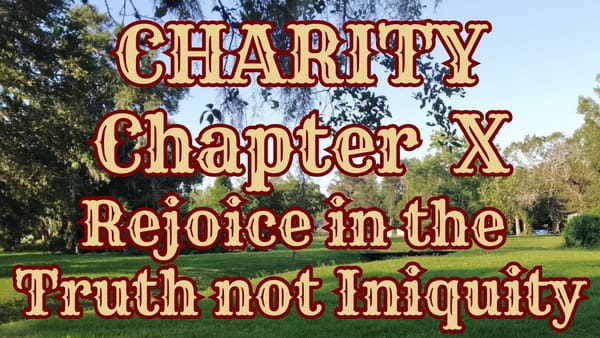 CHARITY REJOICETH NOT IN INIQUITY, BUT REJOICETH IN THE TRUTH: chapter X